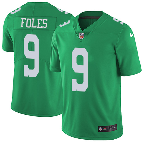 Nike Eagles #9 Nick Foles Green Men's Stitched NFL Limited Rush Jersey